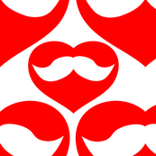 Mustache inside Red Heart