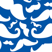 Mustaches Abstract Dark Blue and White