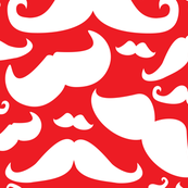 Mustaches Abstract Red and White