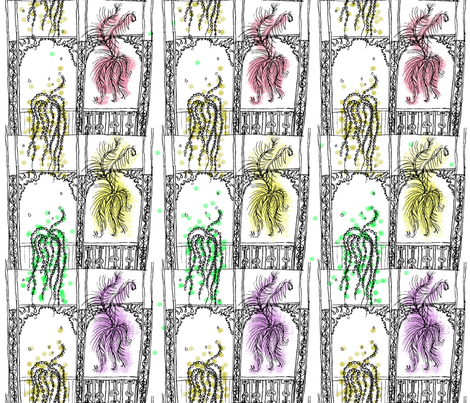 Feathers, Beads & Balconies fabric by spoonnan on Spoonflower - custom fabric