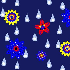 Rain and Fairy Flowers - Night