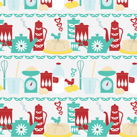 Coffee and Pancakes fabric by ebygomm on Spoonflower - custom fabric