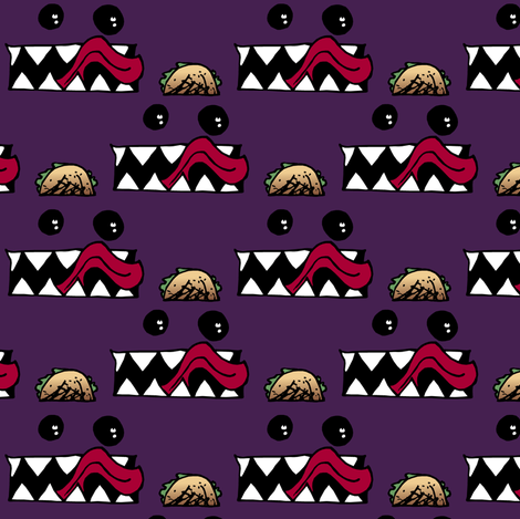 Taco Monster fabric by pond_ripple on Spoonflower - custom fabric