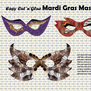 Cut'n'Glue Family Mardi Gras Masks