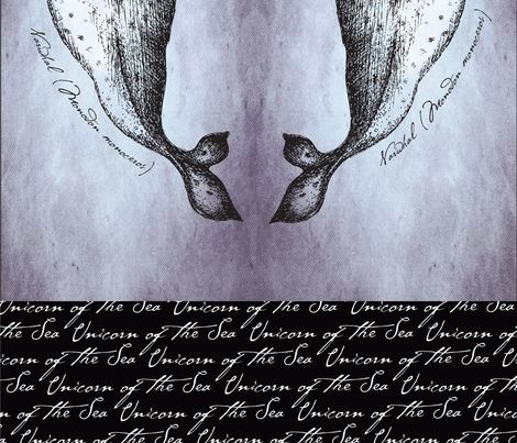 Narwhal Body Pillow Cover fabric by trublufabric on Spoonflower - custom fabric