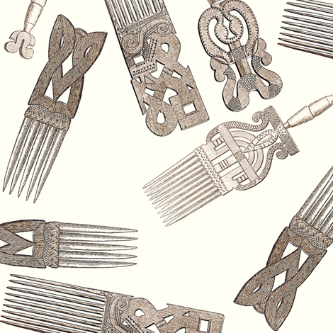 afro picks fabric by nalo_hopkinson on Spoonflower - custom fabric