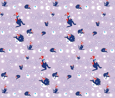 Hello Australia Aussie Heroes 2 fabric by cutiecat on Spoonflower - custom fabric