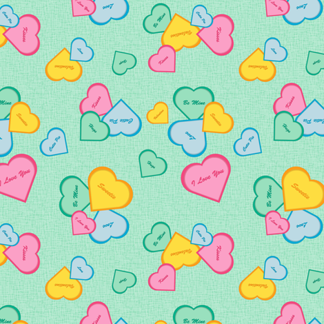 Valentines - green fabric by designtrends on Spoonflower - custom fabric