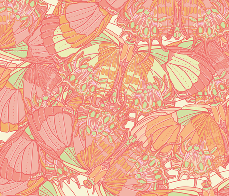 Seamless texture with butterflies fabric by tomuato on Spoonflower - custom fabric