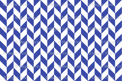 Small Blue-White Herringbone