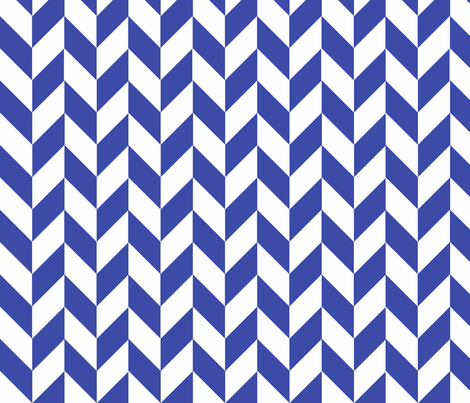 Small Blue-White Herringbone fabric by megankaydesign on Spoonflower - custom fabric