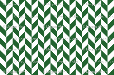 Small Green-White Herringbone