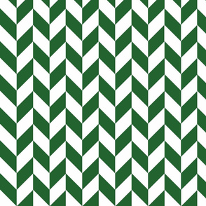 Small Green-White Herringbone