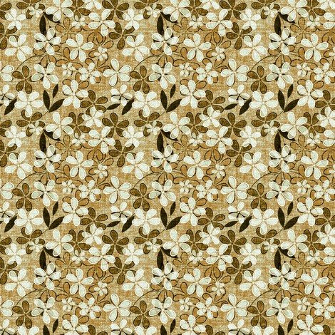 Floral on Linen in beige