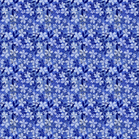 Denim floral fabric by joanmclemore on Spoonflower - custom fabric