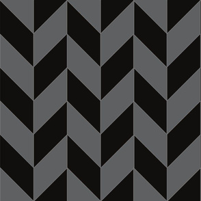 Black And Gray Herringbone