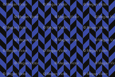 Small Blue and Black Herringbone