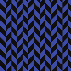 Small Blue and Black Herringbone