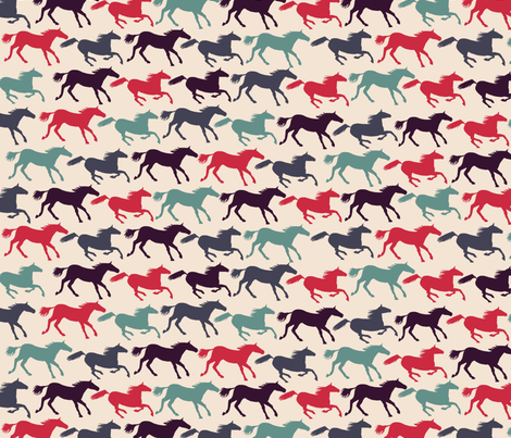 wild horses - multi fabric by babysisterrae on Spoonflower - custom fabric
