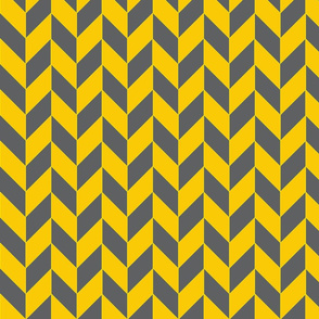 Small Gray and Yellow Herringbone