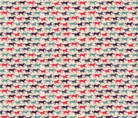 wild horses - multi - small scalle fabric by babysisterrae on Spoonflower - custom fabric