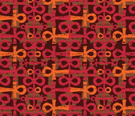 African Ankhs fabric by amel24 on Spoonflower - custom fabric