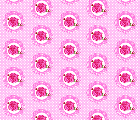 cameo pink roses fabric by katarina on Spoonflower - custom fabric