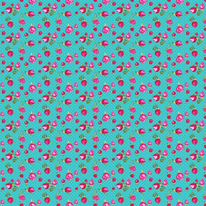 buds teal aqua dots