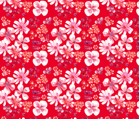 amélie fond rouge M fabric by nadja_petremand on Spoonflower - custom fabric