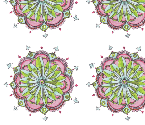 Stylized Floral Pattern on White fabric by artthatmoves on Spoonflower - custom fabric