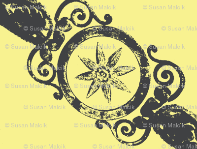 Ornate Pewter in Yellow