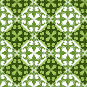 Fleur-de-Lis pattern - in greens (2)