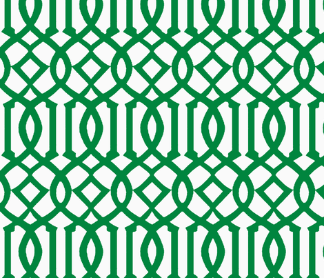Imperial Trellis-Green/White-Reverse-Large