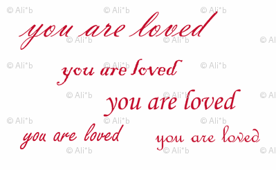 you are loved red script
