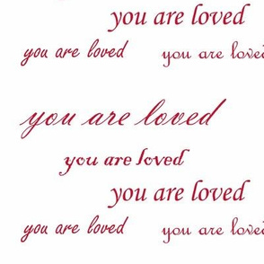you are loved red script