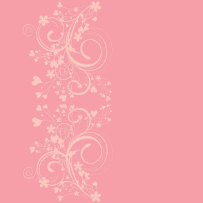 floral border - pastel pink