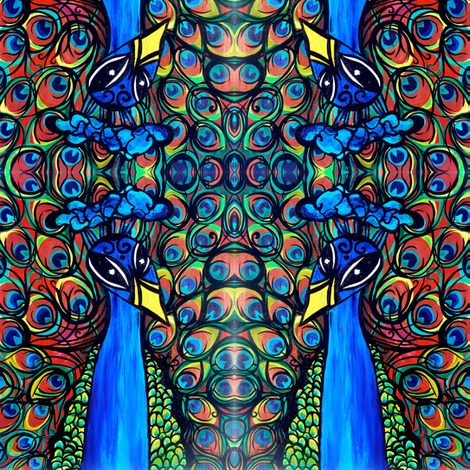 Mr Brighten Peacock  fabric by heatherpeterman on Spoonflower - custom fabric