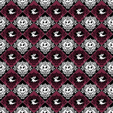 Jack Damask Purple Nightmare Before Christmas fabric by kyatastic on Spoonflower - custom fabric