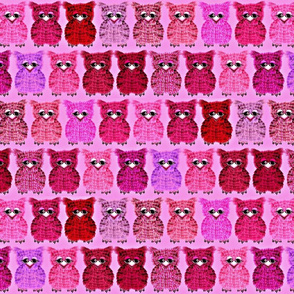 Fuzzy Pink Owlettes