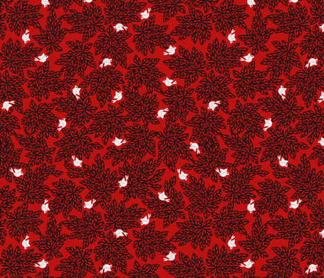 Love Dove Leaves - Blazing Skies fabric by glimmericks on Spoonflower - custom fabric