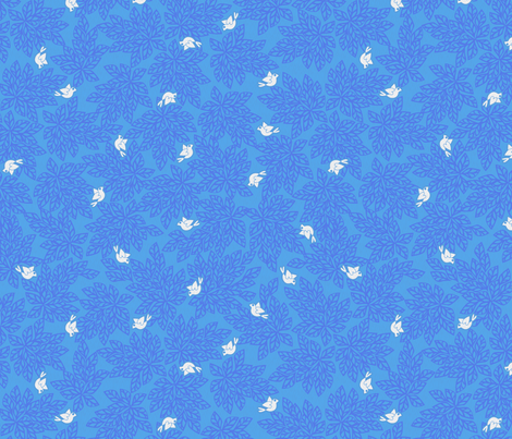 Love Dove Leaves - Blue Skies Ahead fabric by glimmericks on Spoonflower - custom fabric