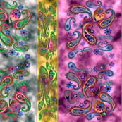 paisley - pink and gold