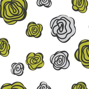flowers olive and gray