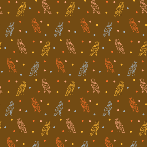 Birds ditsy with dots