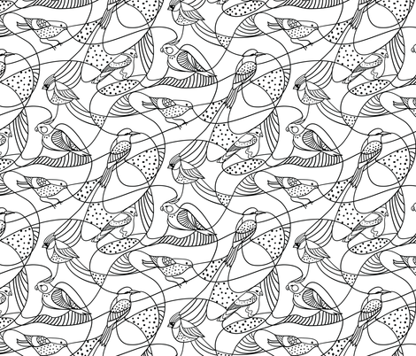hidden birds black and white