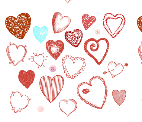 A Love of Hearts fabric by south4winter on Spoonflower - custom fabric