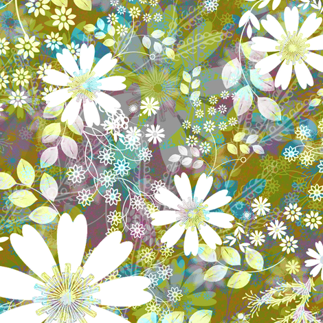 Meadow Morning Crisp fabric by joanmclemore on Spoonflower - custom fabric