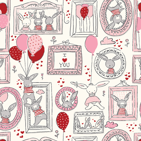 Funny_Bunny_Love fabric by stacyiesthsu on Spoonflower - custom fabric