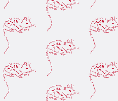Mouse Calligram fabric by blue_jacaranda on Spoonflower - custom fabric