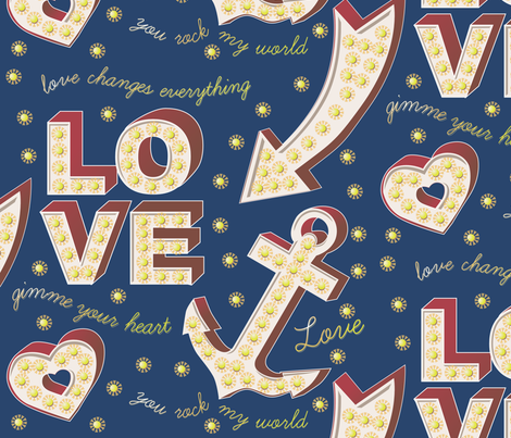 Say it loud! A sign of my love. fabric by creative_merritt on Spoonflower - custom fabric